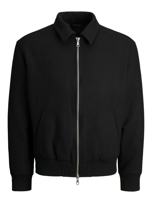 JACK & JONES Men's Jcocover Bomber Jacket, Black, x_l