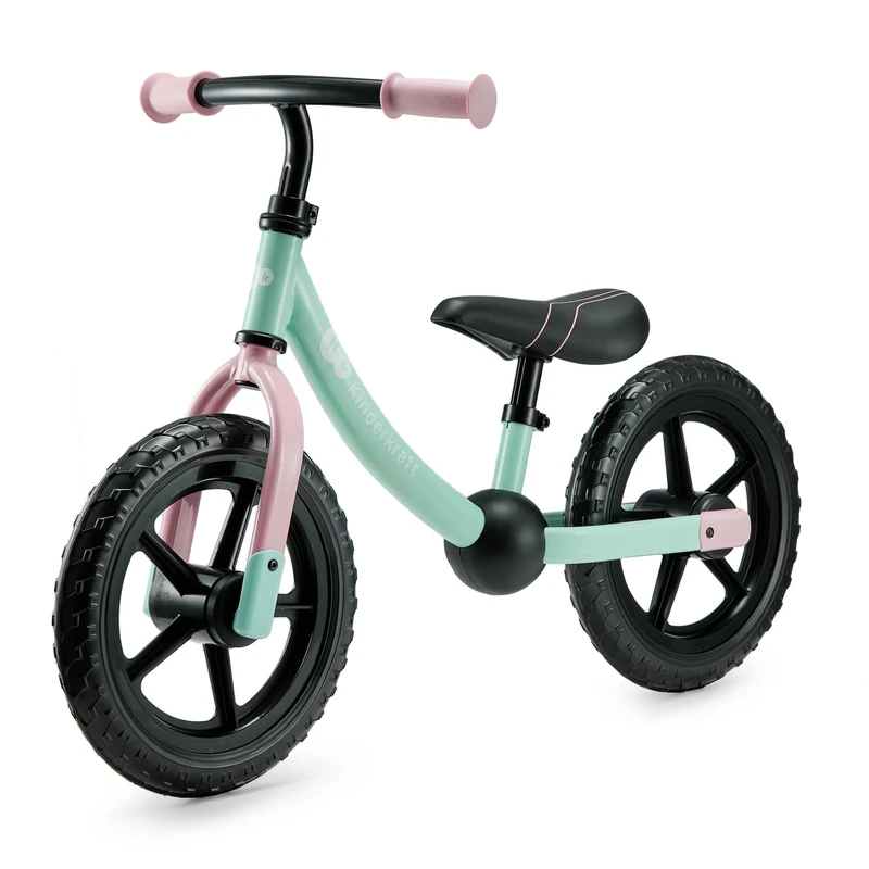 Kinderkraft 2WAY NEXT OFF ROAD Balance Bike from 3 Years, Light Balance Bike, Bicycle, 12 Inch Wheels, Height Adjustable Saddle and Handlebar, Limited Steering Latch, Rubber Handles, Mint