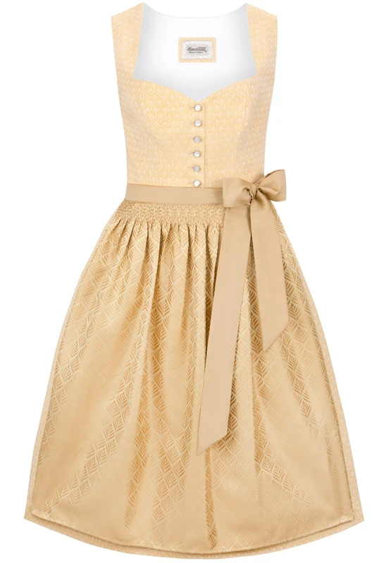 Heimatgwand Women's Dirndl Daniela Special Occasion Dress, Yellow, 18