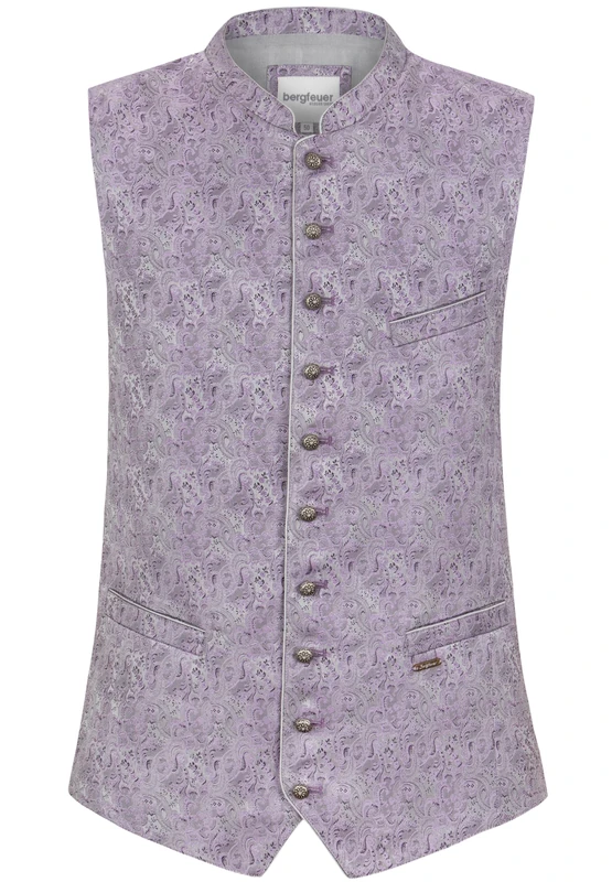 Bergfeuer Men's Trachtenweste Ramiro Traditional Waistcoat, Purple, 48