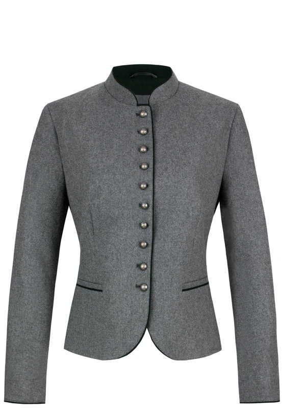 Heimatgwand Women's Trachtenjacke Leandrine Cardigan Sweater, Gray, 16