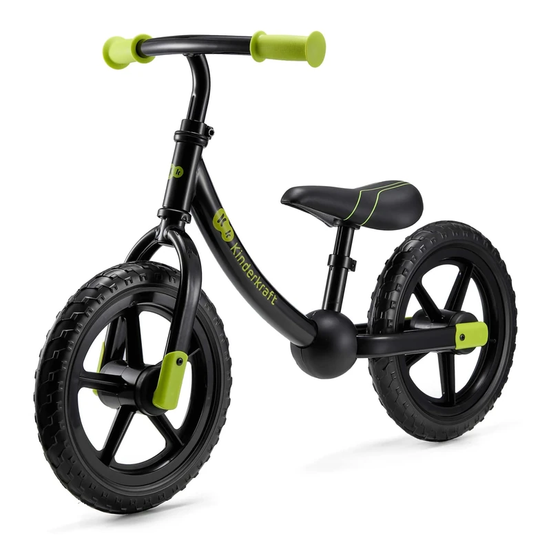 Kinderkraft 2WAY NEXT OFF ROAD Balance Bike from 3 Years, Light Balance Bike, Bicycle, 12 Inch Wheels, Height Adjustable Saddle and Handlebar, Limited Steering Latch, Rubber Handles, Black