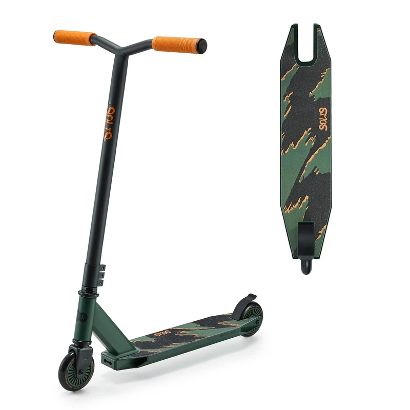 Kinderkraft SOLIS Sport, Scooter for Children and Adults, Lightweight City Scooter, Stable Construction, Fast PU Wheels, Non-Slip Platform, Foot Brake, Green