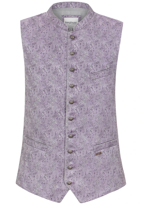 Bergfeuer Men's Trachtenweste Ramiro Traditional Waistcoat, Purple, 38