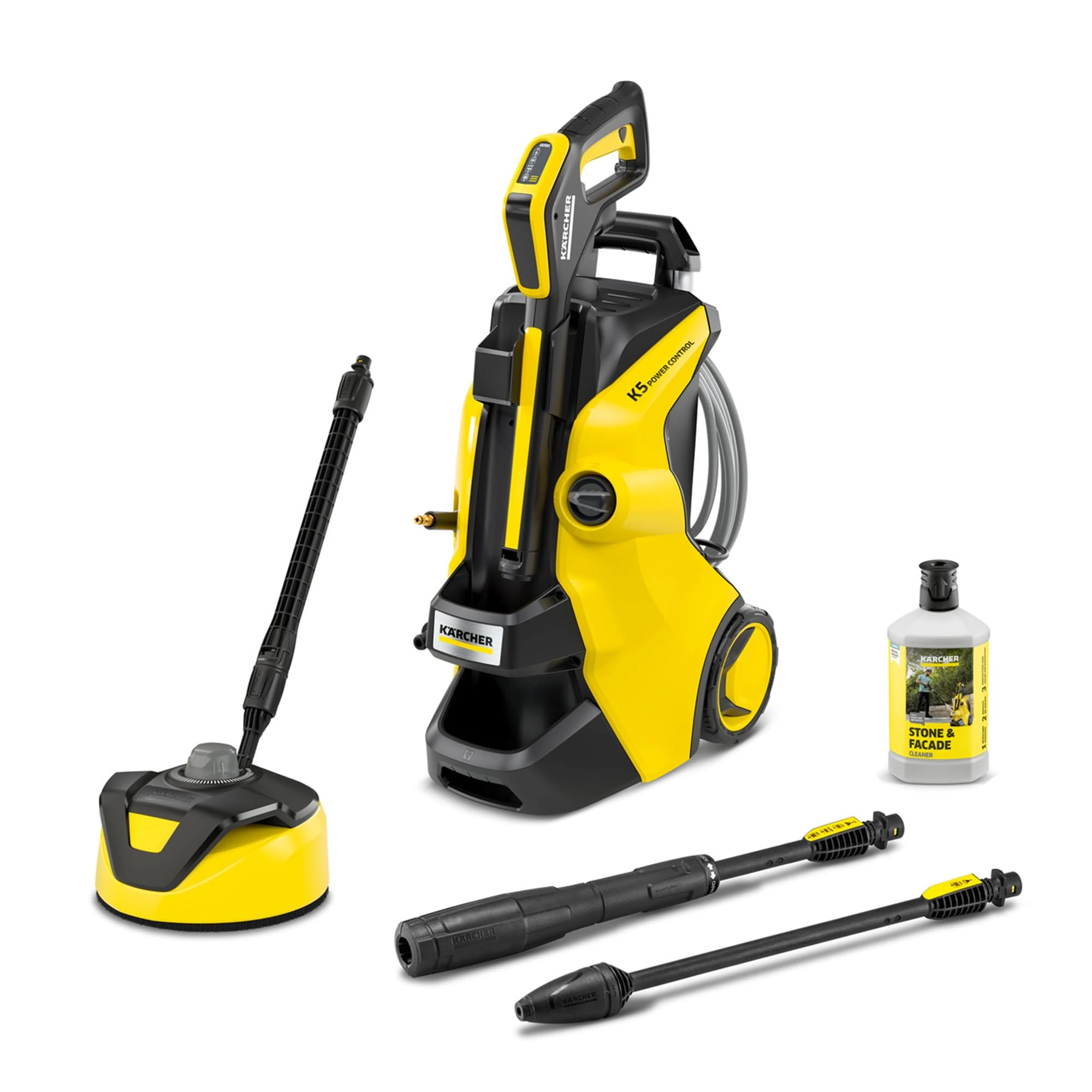 Kärcher K 5 Power Control Flex Home Pressure Washer, pressure: max. 145 bar, flow rate: 500 l/h, area: 40 m²/h, water filter, weight: 13 kg, high-pressure gun, dirt blaster, spray lance, Home Kit