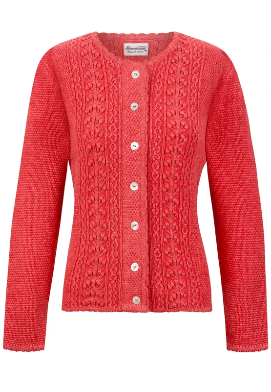 Heimatgwand Women's Trachtenjacke Mabella Cardigan Sweater, Apricot, 6