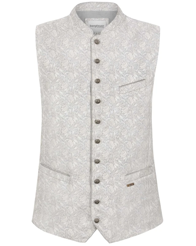 Bergfeuer Men's Trachtenweste Elias Traditional Waistcoat, Taupe, 38