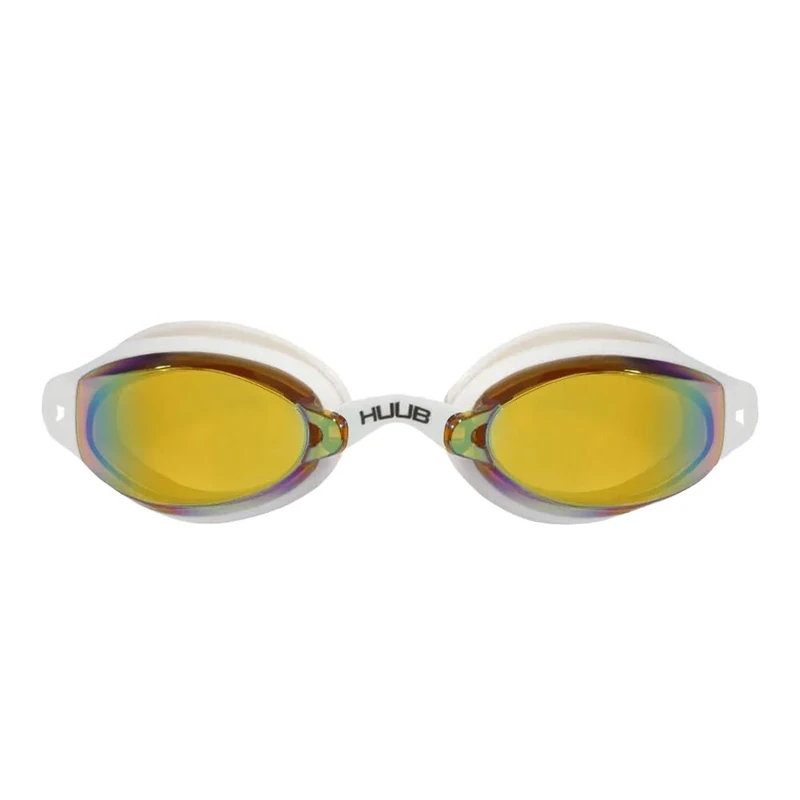 Huub Brownlee 2 Custom Air Swimming Goggles, White + Yellow Mirror
