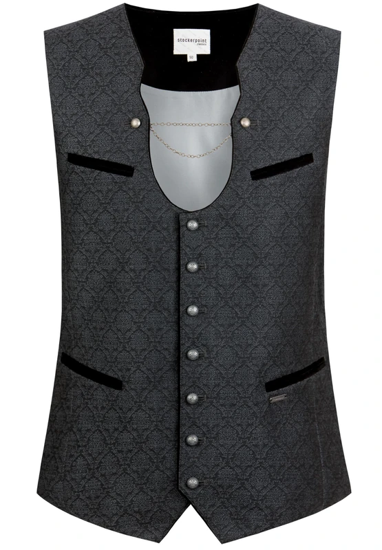 Stockerpoint Men's Trachtenweste Enio Traditional Waistcoat, Black, 46 - Image 1
