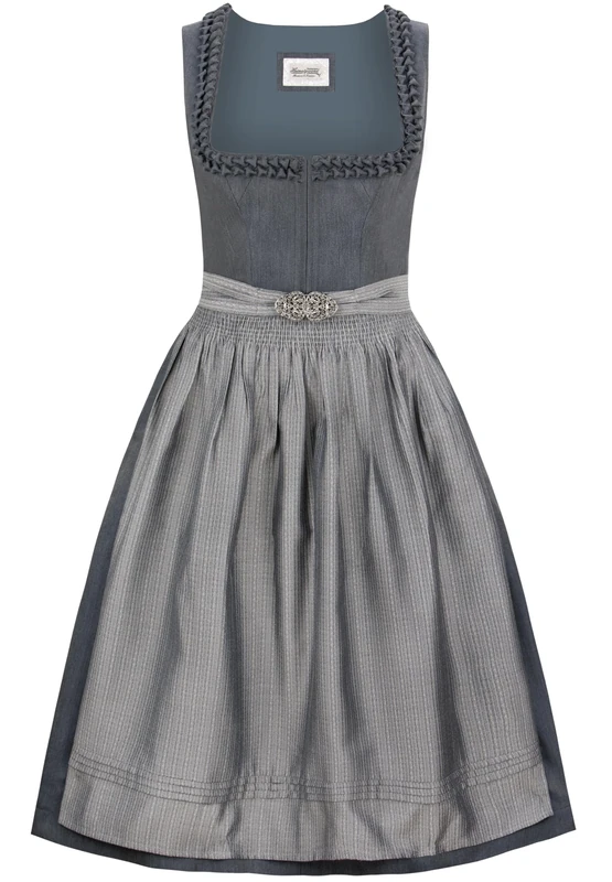 Heimatgwand Women's Dirndl Moana Special Occasion Dress, Gray, 18