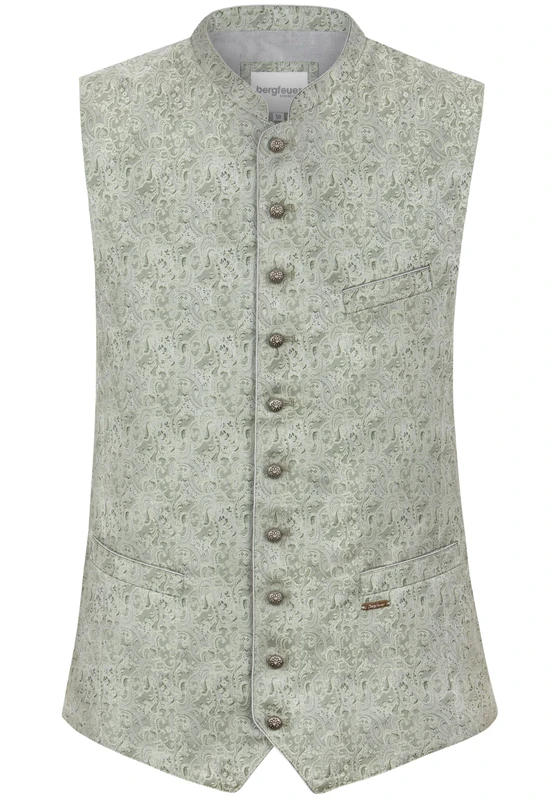 Bergfeuer Men's Trachtenweste Ramiro Traditional Waistcoat, Green, 48