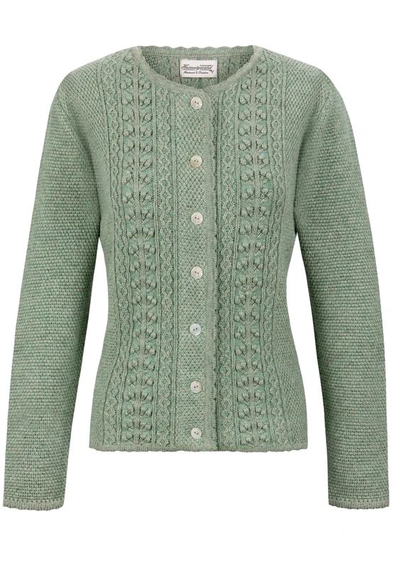Heimatgwand Women's Trachtenjacke Mabella Cardigan Sweater, Green (sage), 22
