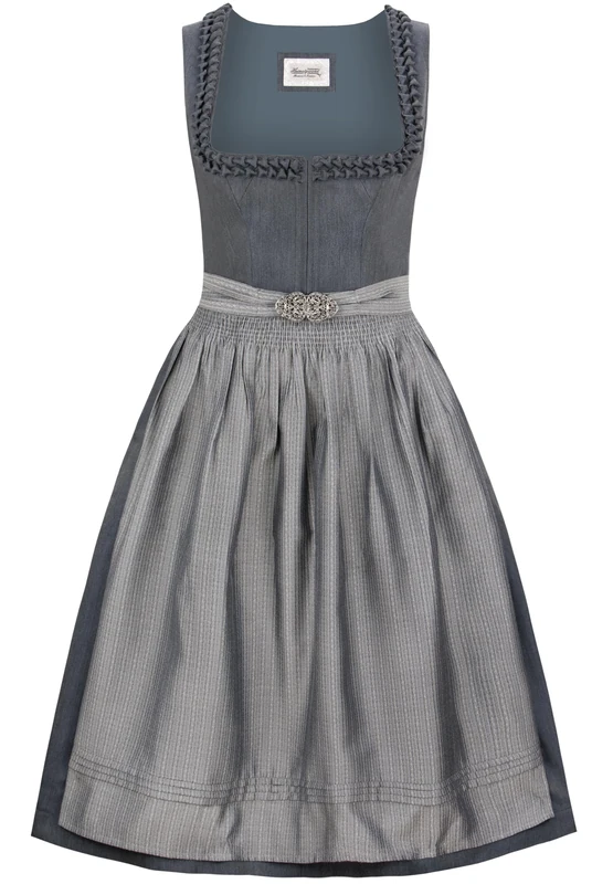 Heimatgwand Women's Dirndl Moana Special Occasion Dress, Gray, 10
