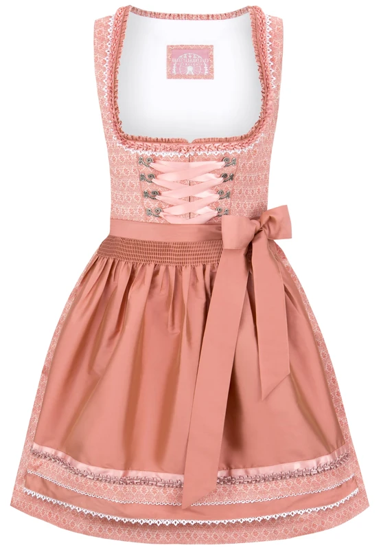 Wiesnwuid Women's Dirndl Lilly Special Occasion Dress, Apricot, 18