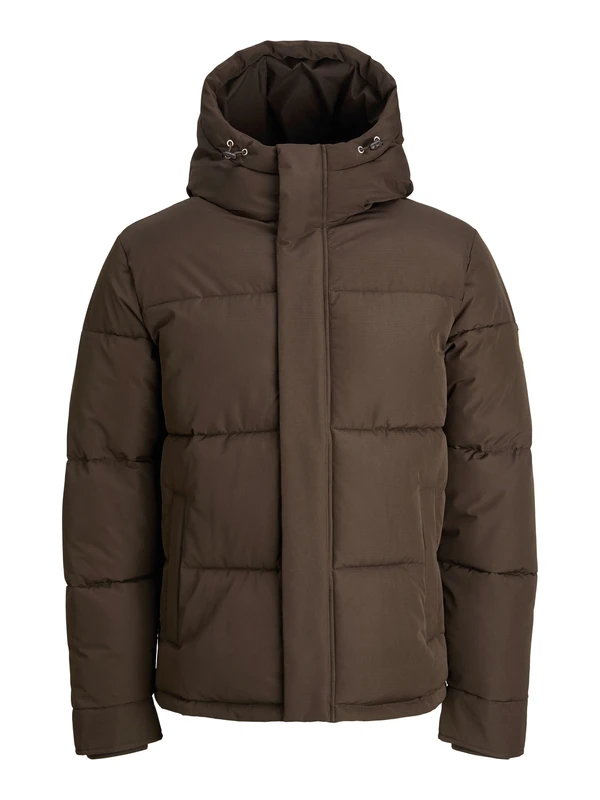 JACK & JONES Men's Jorinwood Hood Puffer Jacket, Chocolate Cake, L, chocolate cake, L