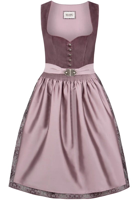Heimatgwand Women's Dirndl Indira Special Occasion Dress, Aubergine, 22