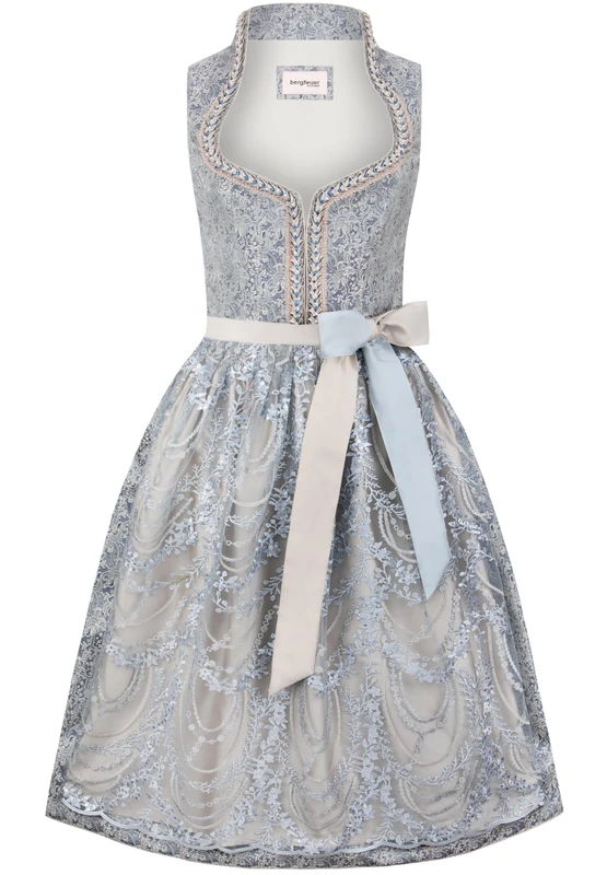 Bergfeuer Women's Dirndl Nadira Special Occasion Dress, Taupe, 12