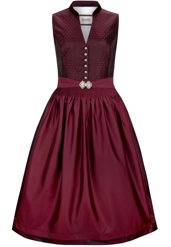 Heimatgwand Women's Dirndl Lucille Special Occasion Dress, Bordeaux, 16