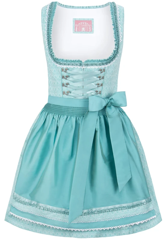 Wiesnwuid Women's Dirndl Lilly Special Occasion Dress, Turquoise, 16