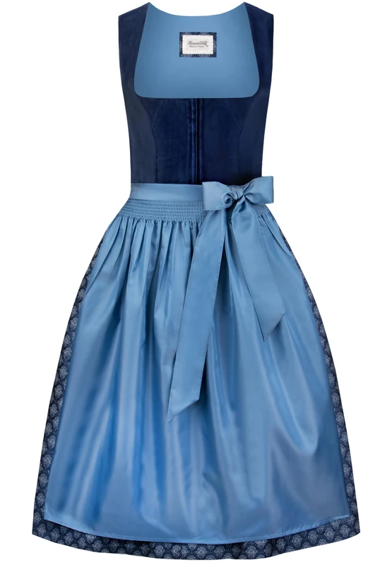 Heimatgwand Women's Dirndl Ornella Special Occasion Dress, darkblue, 18