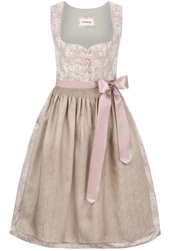 Bergfeuer Women's Dirndl Rajana Special Occasion Dress, Rose, 18