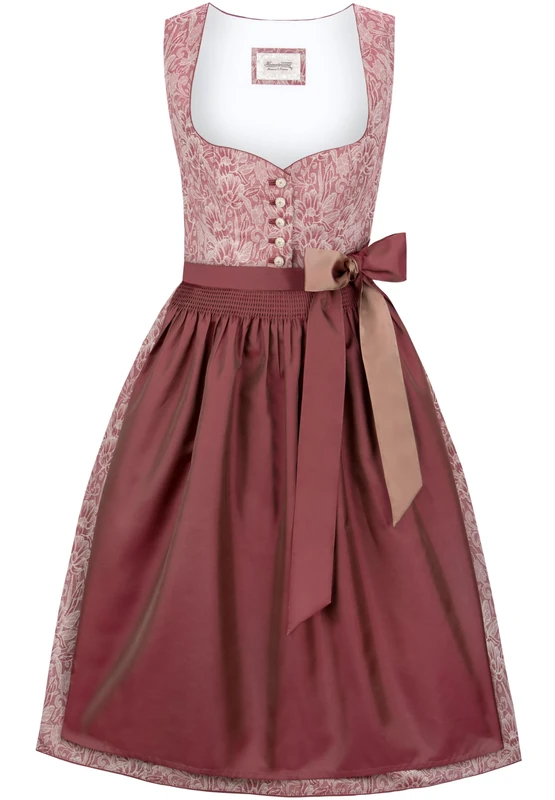 Heimatgwand Women's Dirndl Leonie Special Occasion Dress, Bordeaux, 14