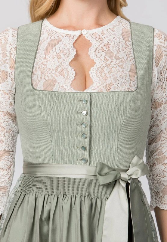 Heimatgwand Women's Dirndl Amira Special Occasion Dress, Green (sage), 10