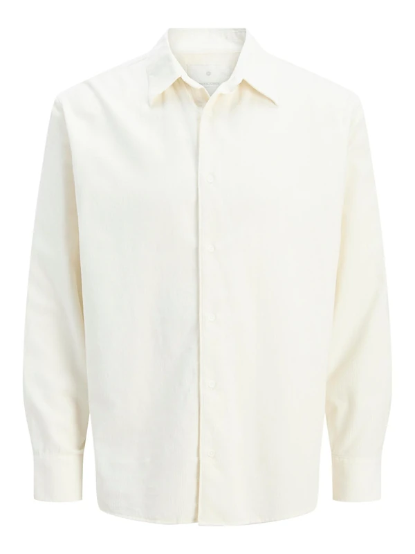 JACK & JONES Men's Jprccascot Corduroy L/S Shirt, Cloud Dancer, L