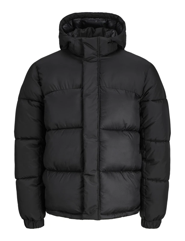 JACK & JONES Men's Jcounion Puffer Jacket Sn, Black, L, black, L