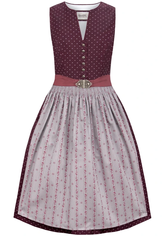 Heimatgwand Women's Dirndl Heidi Special Occasion Dress, Bordeaux, 10