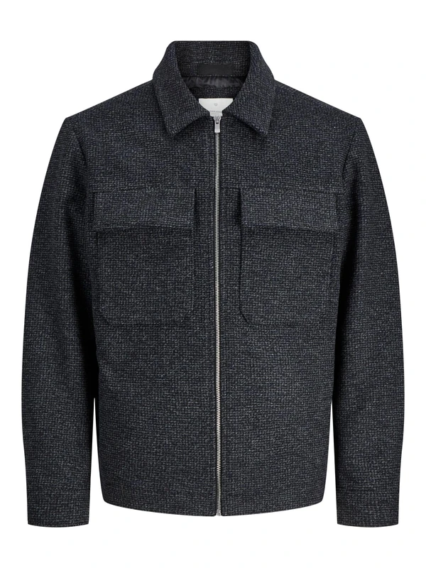 JACK & JONES Men's Jprccrussel Wool Blend Jacket Sn, Charcoal Grey, L, Charcoal Gray, L