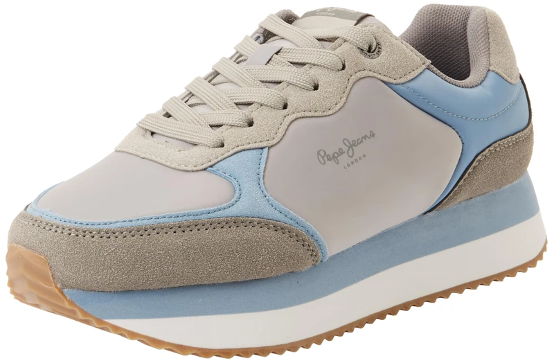 Pepe Jeans Women's W HIGH Runner Sneak, Green(Bleach Green), 7 UK