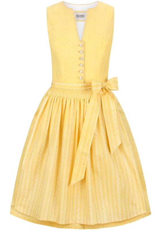 Heimatgwand Women's Dirndl Fina Special Occasion Dress, Yellow, 22