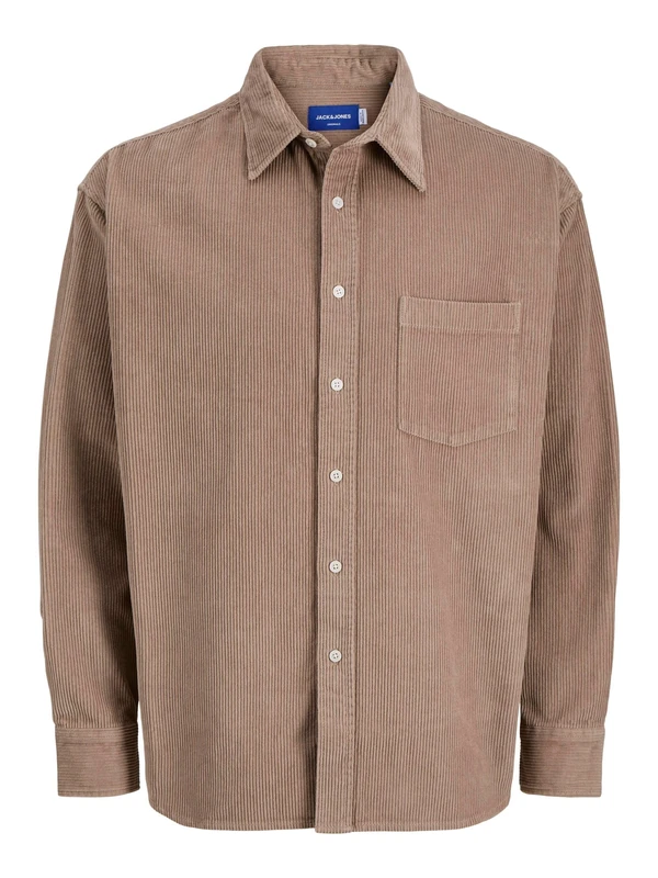 JACK & JONES Jorinwood Oversized Cord Shirt Ls, Mocha Meringue, M