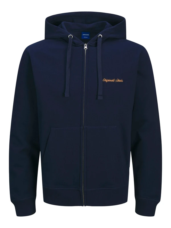 JACK & JONES Men's Jornorrebro Emb Sweat Zip Hood Noos, Ocean Cavern, S - Image 1