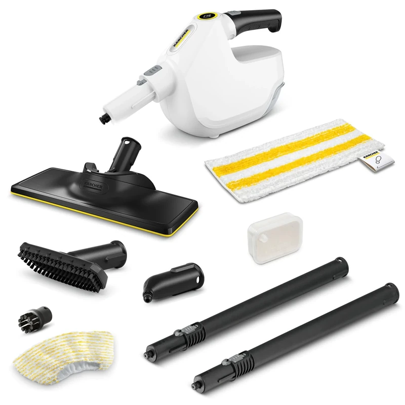 Kärcher Steam Cleaner SC 1 Multi & Up Extra, heating time: 0.5 min, area performance: 30m², tank: 0.2l, weight: 1.6kg, EasyFix floor nozzle large, 1 large microfibre floor cloth, descaling cartridge