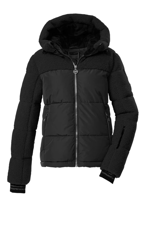 Killtec KSW 111 WMN SKI QLTD JCKT Women's Quilted Jacket with Hood and Zip-Off Snow Guard Black 38 43616-000