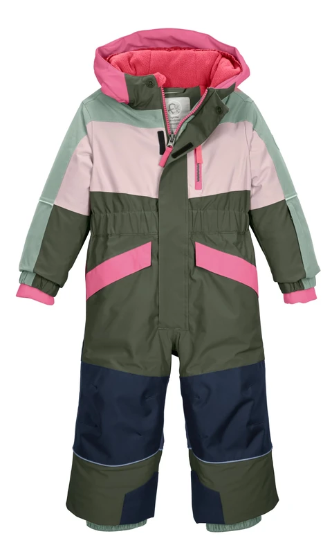 first instinct by killtec FISW 47 MNS ONPC 43394-000 Children's Ski Overall with Hood Moss/Pink 110/116