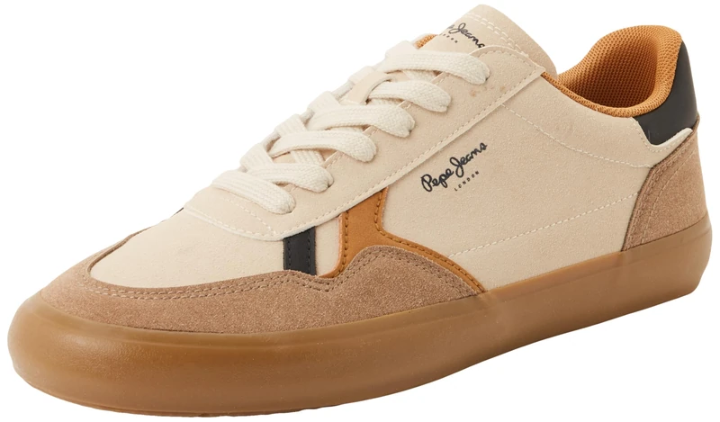 Pepe Jeans Men's M Retro Sneaker Sneak, Beige(Chalk White), 7 UK