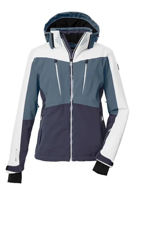 Killtec KSW 43 WMN Women's Ski Jacket with Zip-Off Hood, Snow Guard and Underarm Ventilation KSW 43 WMN Ski Jacket, Pigeon Blue, 42, 43422-000