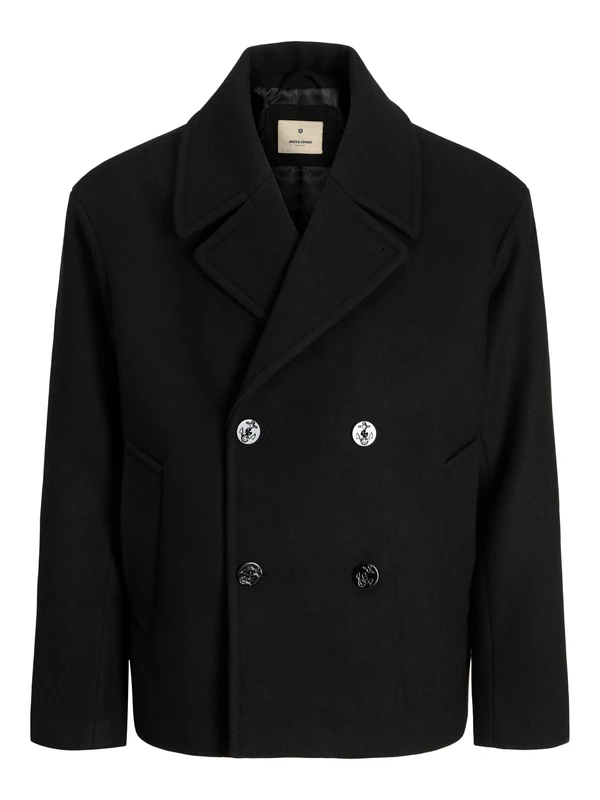 JACK & JONES Men's Jprbluasher Wool Blend Peacoat, Black, L
