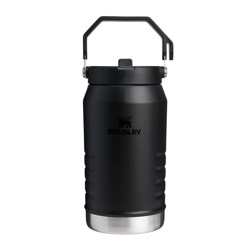 Stanley 1913 IceFlow Flip Straw 2.0 Jug 1.90L - 20 Hours Cold - 4 Days Iced - Leakproof - Stainless Steel Water Bottle with Straw - BPA Free - Dishwasher Safe - Gym Bottle - Black