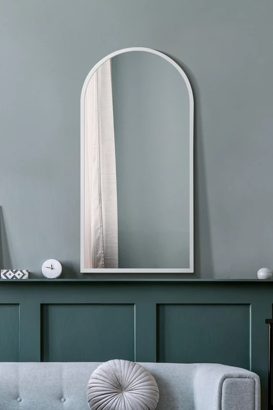 Large New Rustic Black Multi Panelled Arched Window Garden Outdoor Mirror5ft3 x 3ft / 160cm x 91cm