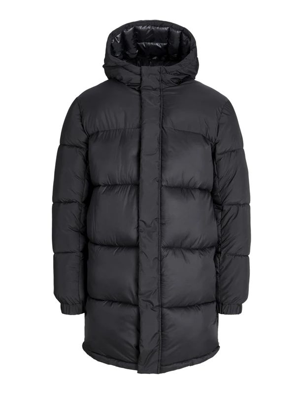 JACK & JONES Men's Jcounion Long Puffer Jacket Sn, Black, S, black, S