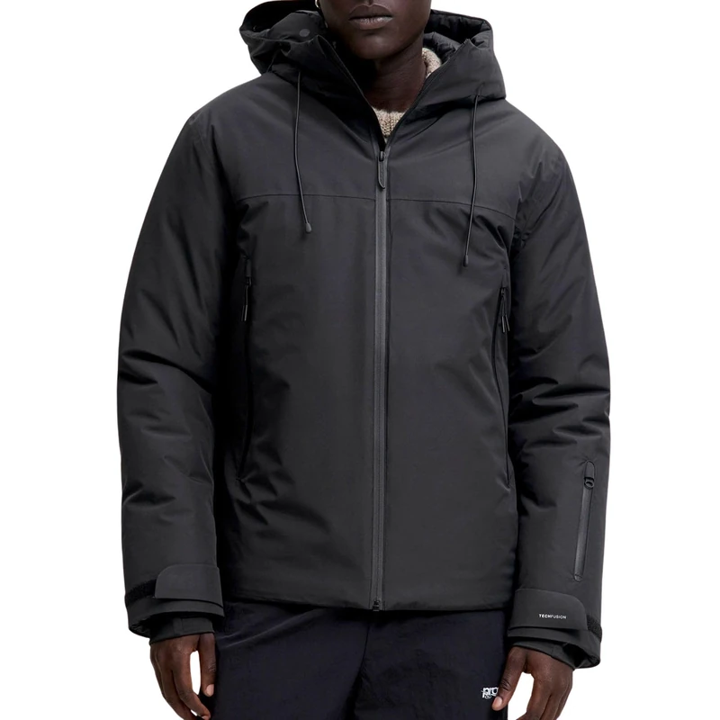 JACK & JONES Men's Jcofusion Technical Jacket Sn, Black, S, black, S