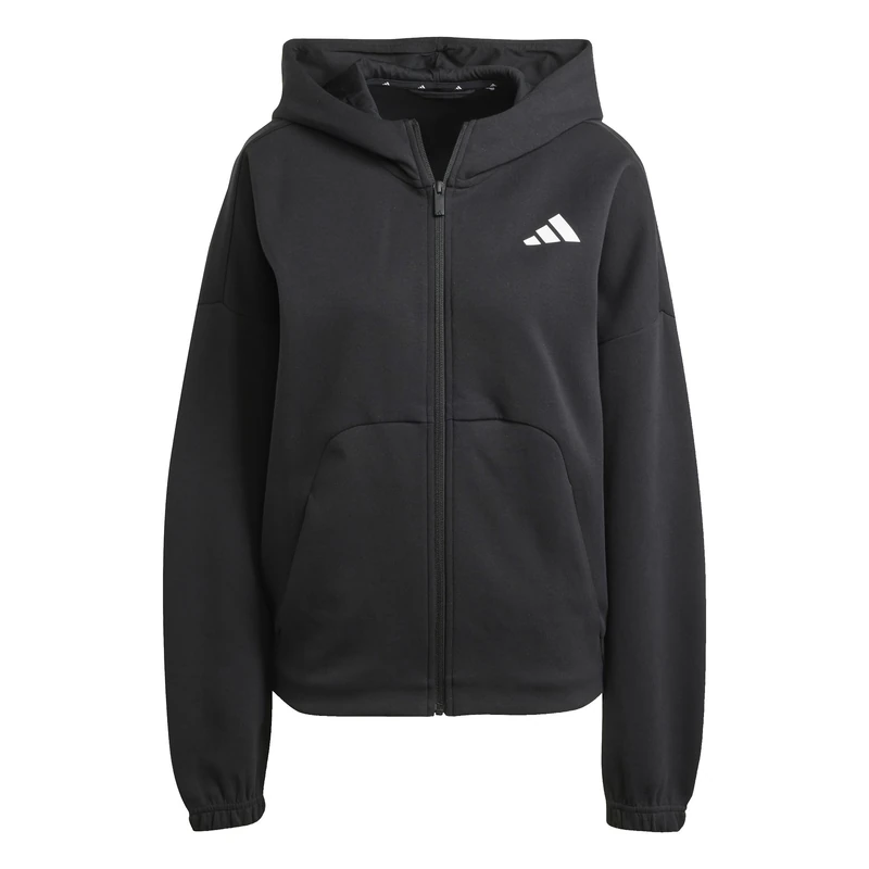 adidas Women's FUTURE ICONS SMALL LOGO FULL ZIP HOODIE, black, M