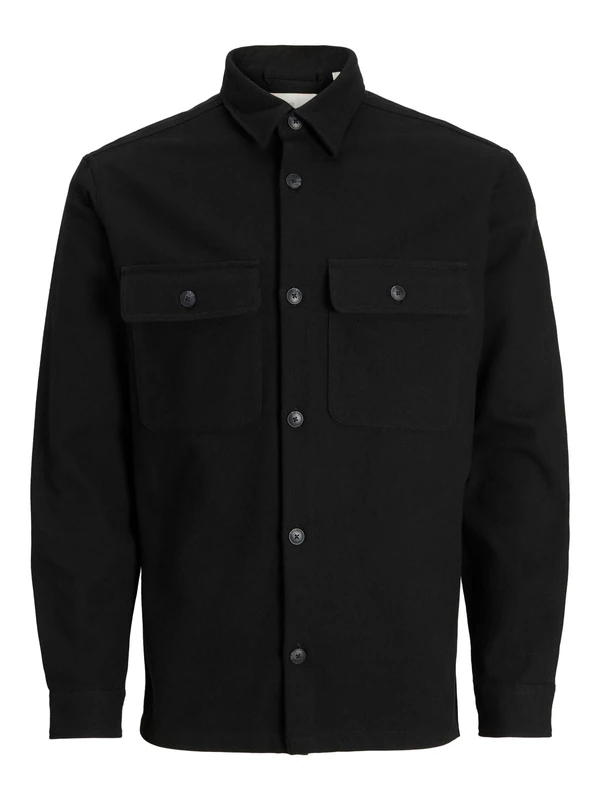 Jprrayle Melange Solid L/S Overshirt Sn, Black Beauty, L