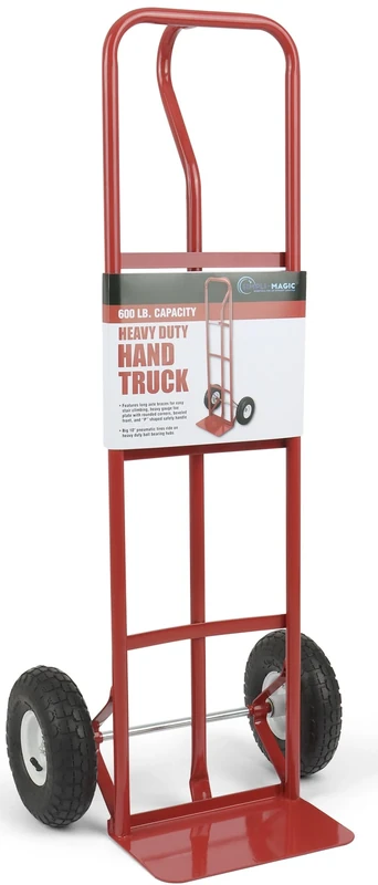 Simpli-Magic Steel Pneumatic Hand Truck Dolly - 600-Lb. Capacity, 10in. Tires, Premium American Red Finish