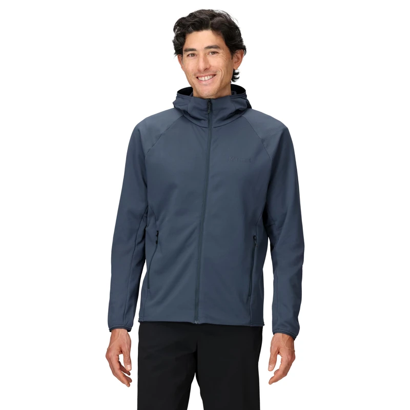 Marmot Men's Leconte Full Zip Hoody, Warm Fleece Jacket, Full Zip Jacket, Breathable, Wind Resistant Body Warmer, packable, ideal for hiking & ski layering, Thunderhead, M