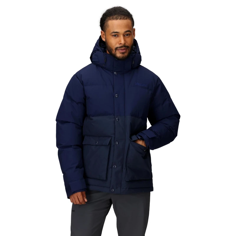 Marmot Men's Fordham Jacket, Warm Down Jacket, Insulated Hooded Winter Coat, Windproof Down Parka, Lightweight Packable Outdoor Jacket, Arctic Navy, XXL
